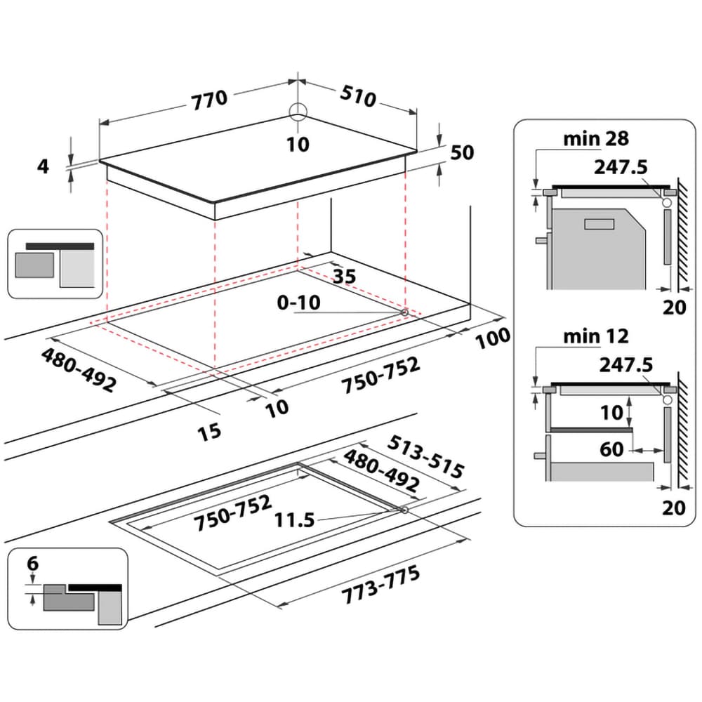 Plita incorporabila WHIRLPOOL WF S7977 CPNE, Inductie, 4 arzatoare, Touch Control, negru