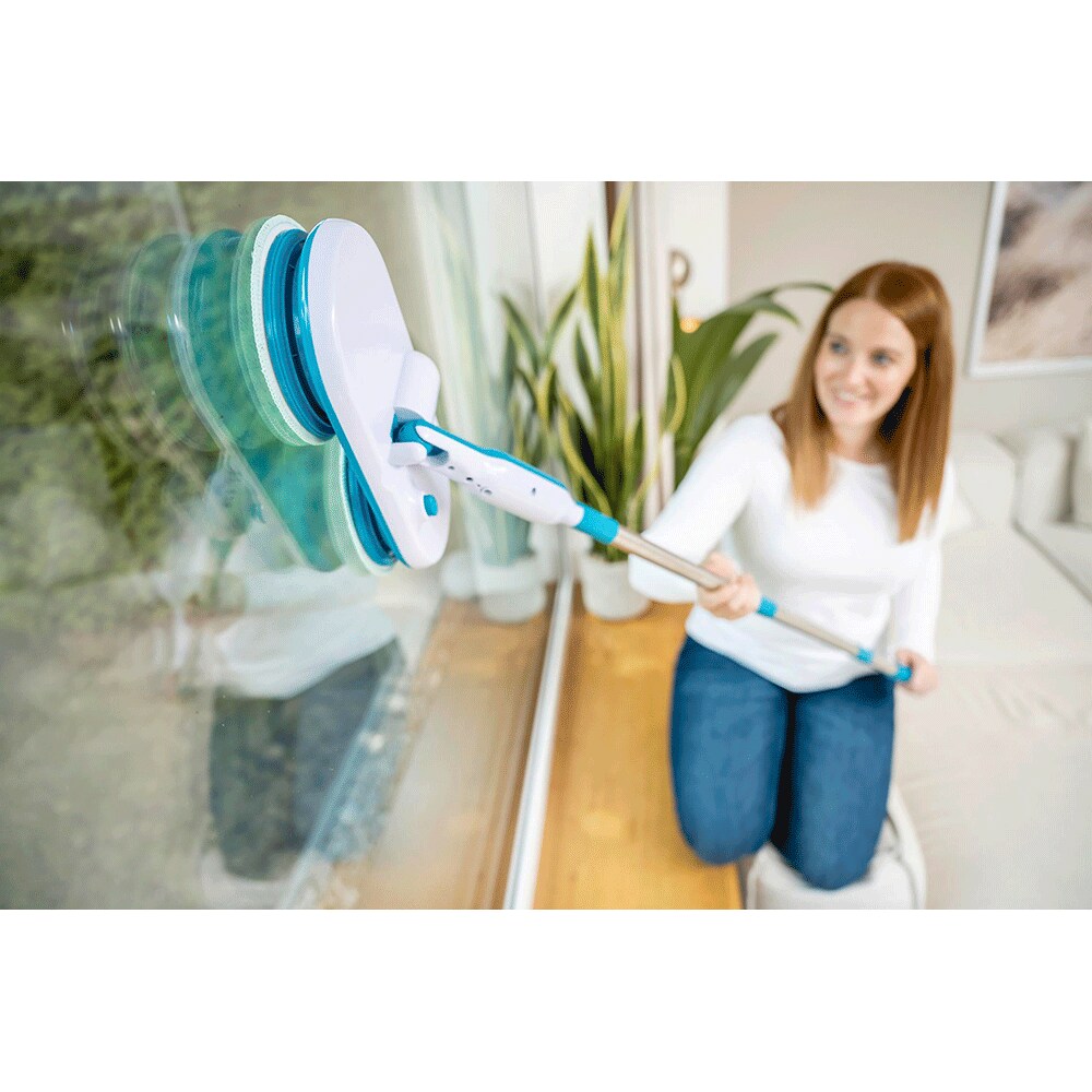 Mop electric MEDIASHOP Hurricane Floating Mop M30457, 7.4V, pana la 90 min, alb-albastru