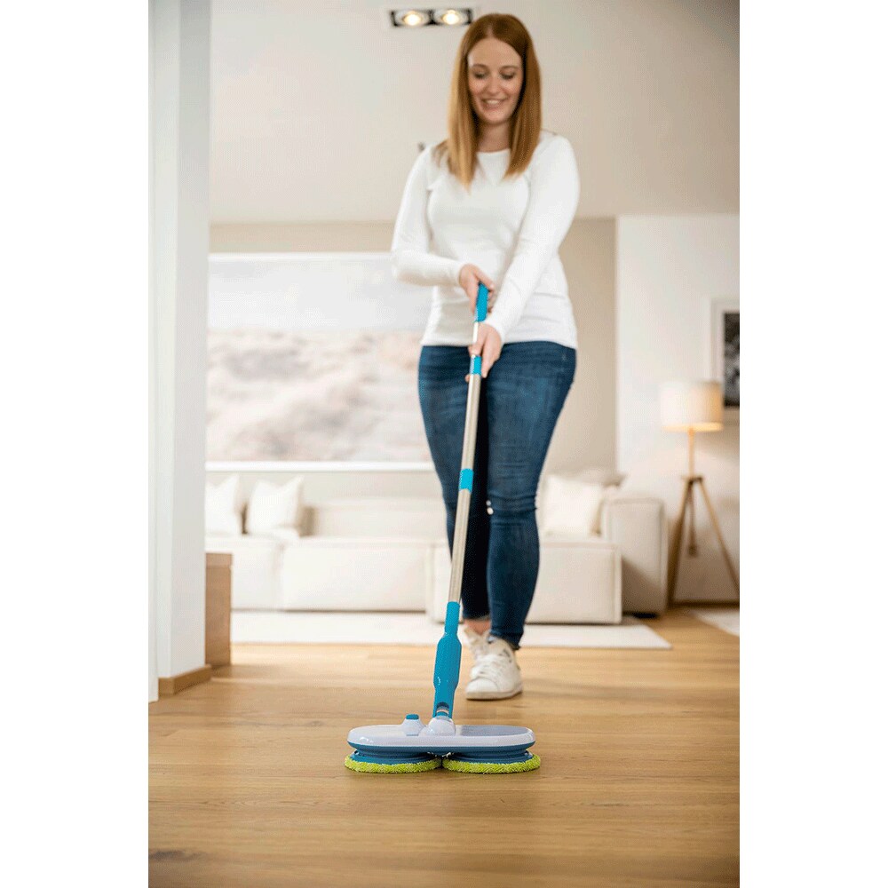 Mop electric MEDIASHOP Hurricane Floating Mop M30457, 7.4V, pana la 90 min, alb-albastru
