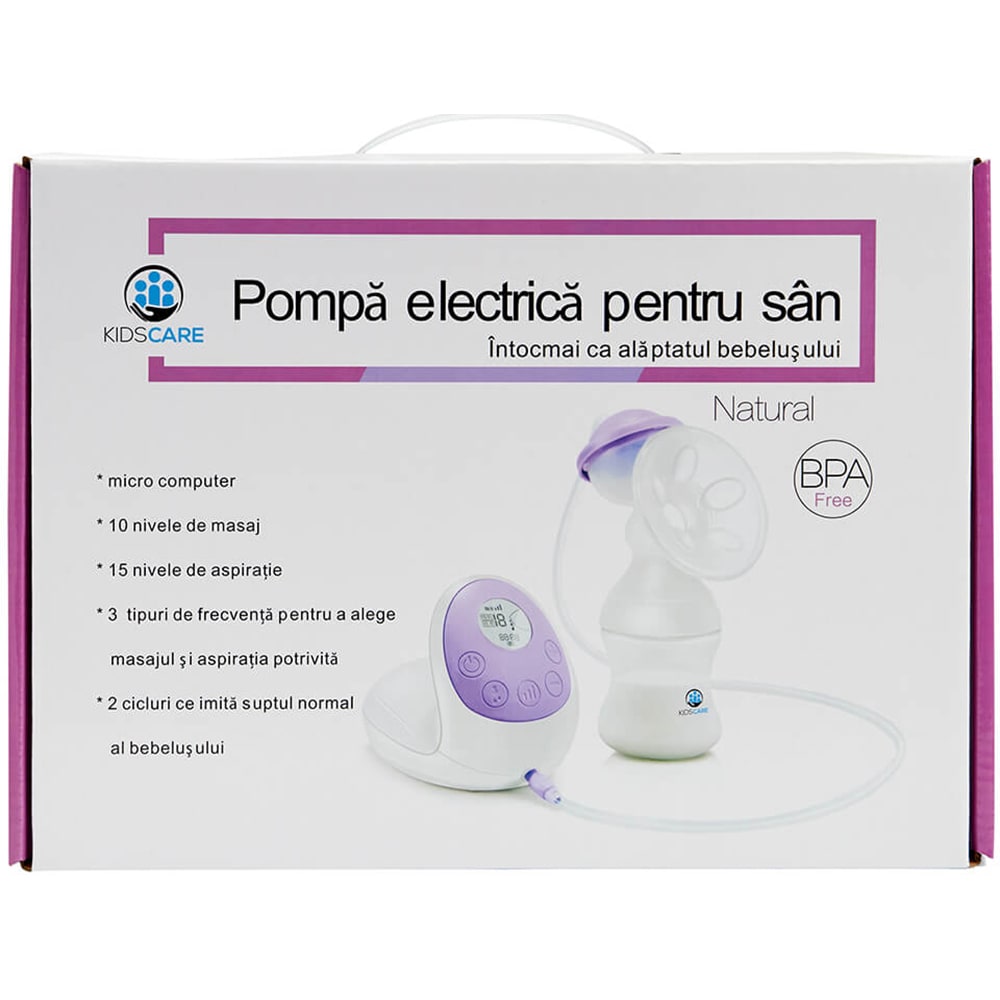 Pompa de san electrica KIDSCARE KC103, 130ml, alb-mov