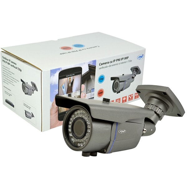 Camera supraveghere exterior PNI IP1MPXV, HD 720p, IR, Internet, Night Vision, gri
