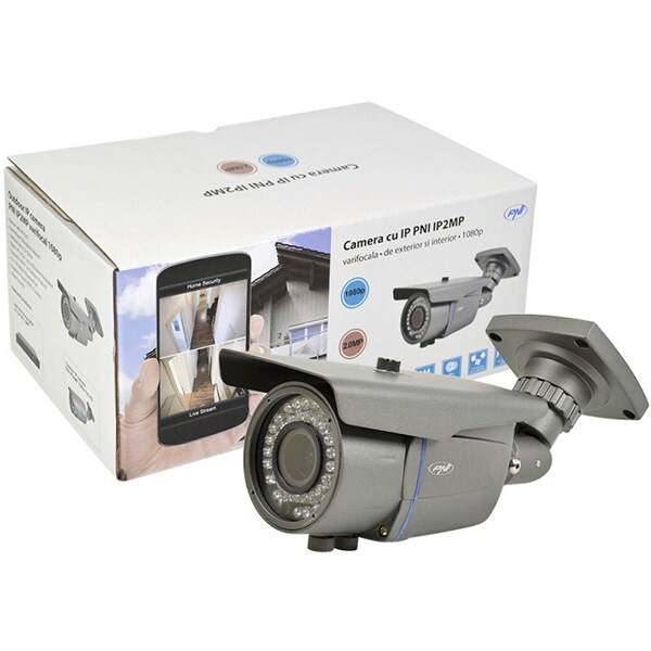 Camera supraveghere PNI IP2MPXV, Full HD 1080p, exterior, IR, Night Vision, gri