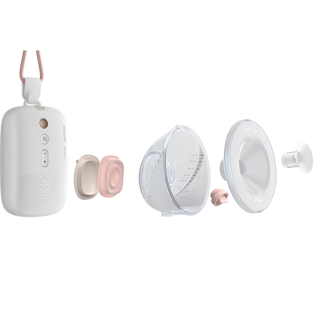 Pompa de san electrica PHILIPS AVENT Hands-free SCF531/11, 200ml, alb-transparent