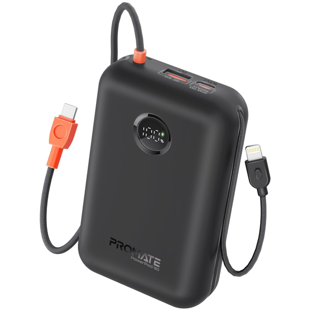 Baterie externa PROMATE Powerpod-30, 30000mAh, 2xUSB-C, negru