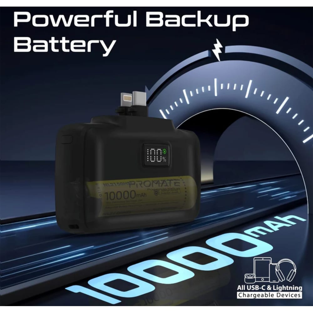 Baterie externa PROMATE POWERUP-10DUO, 10000mAh, 1xUSB-C, negru