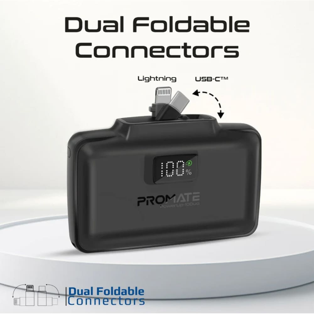 Baterie externa PROMATE POWERUP-10DUO, 10000mAh, 1xUSB-C, negru