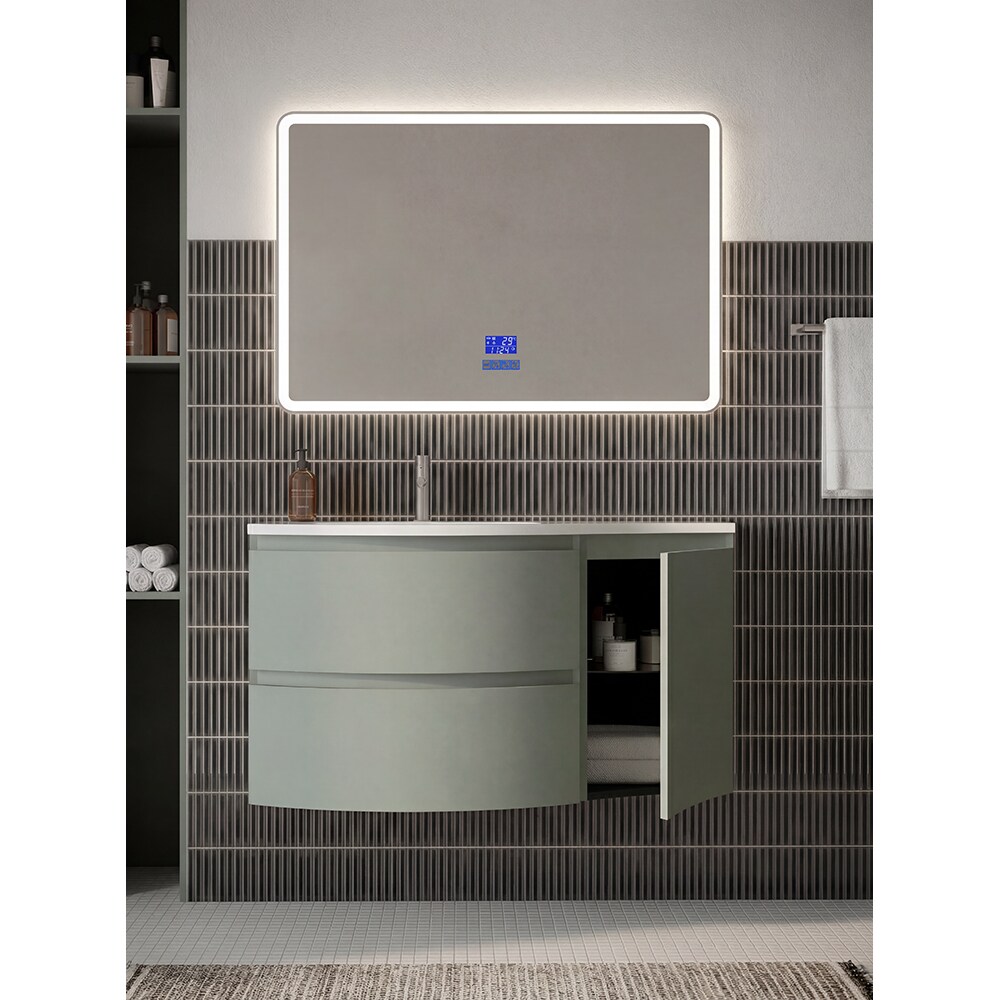 Dulap baie SAVINIDUE Armonia, dreapta, MDF, 36 x 52 x 58 cm, verde mint