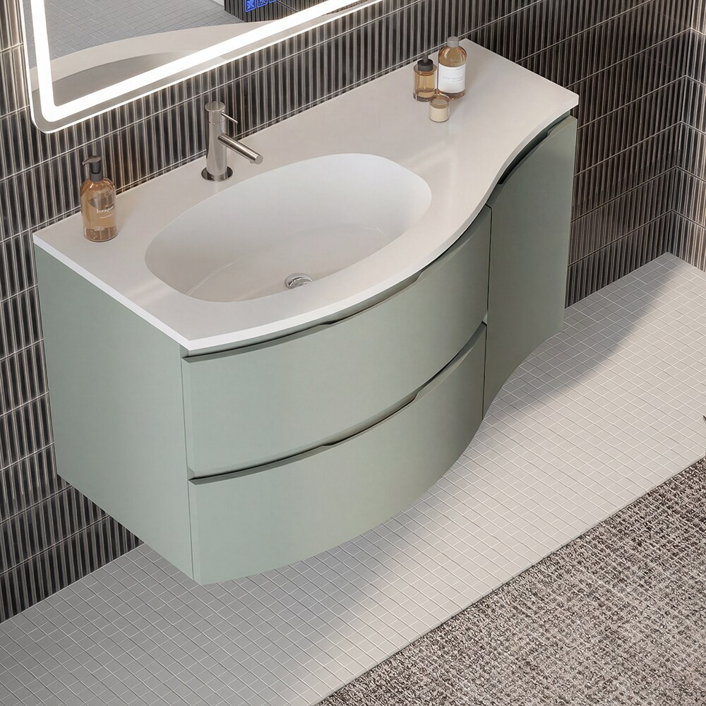 Dulap baie SAVINIDUE Armonia, dreapta, MDF, 36 x 52 x 58 cm, verde mint