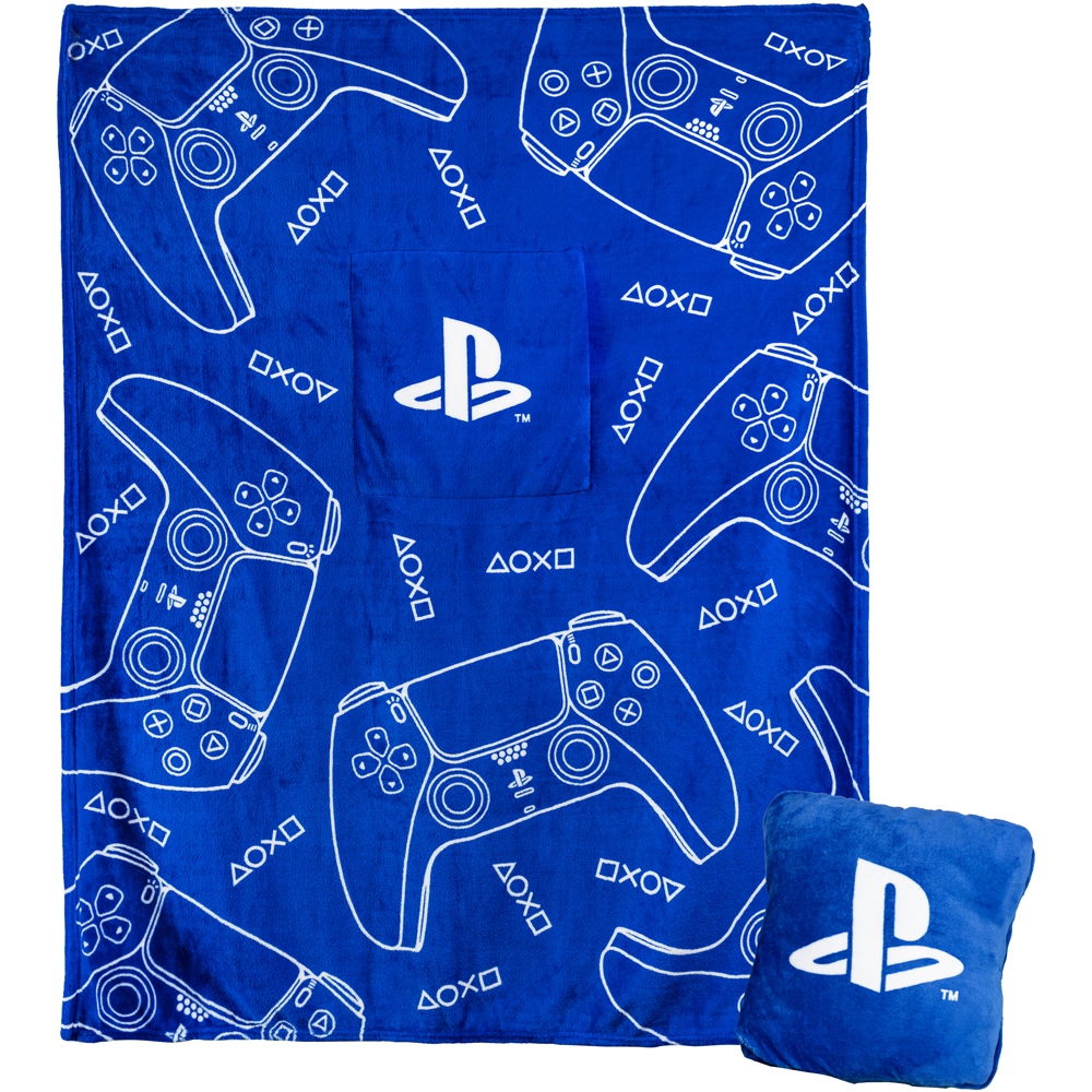 Set patura si perna PLAYSTATION Logo, albastru