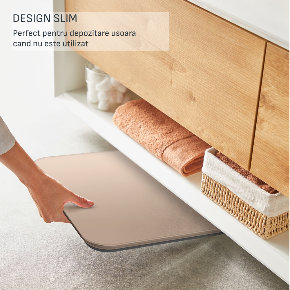 Cantar corporal TEFAL Classic PP1900V0, 180kg, sticla, maro