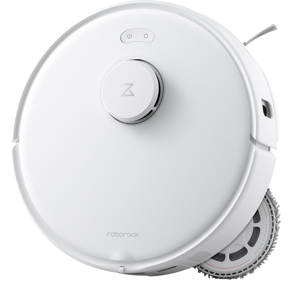 Aspirator robot ROBOROCK Qrevo Curv 5A1 QREVOCURV5A1, 0.33l, 14.4V, autonomie max 180 min, Navigare Lidar, functie mop, alb-gri