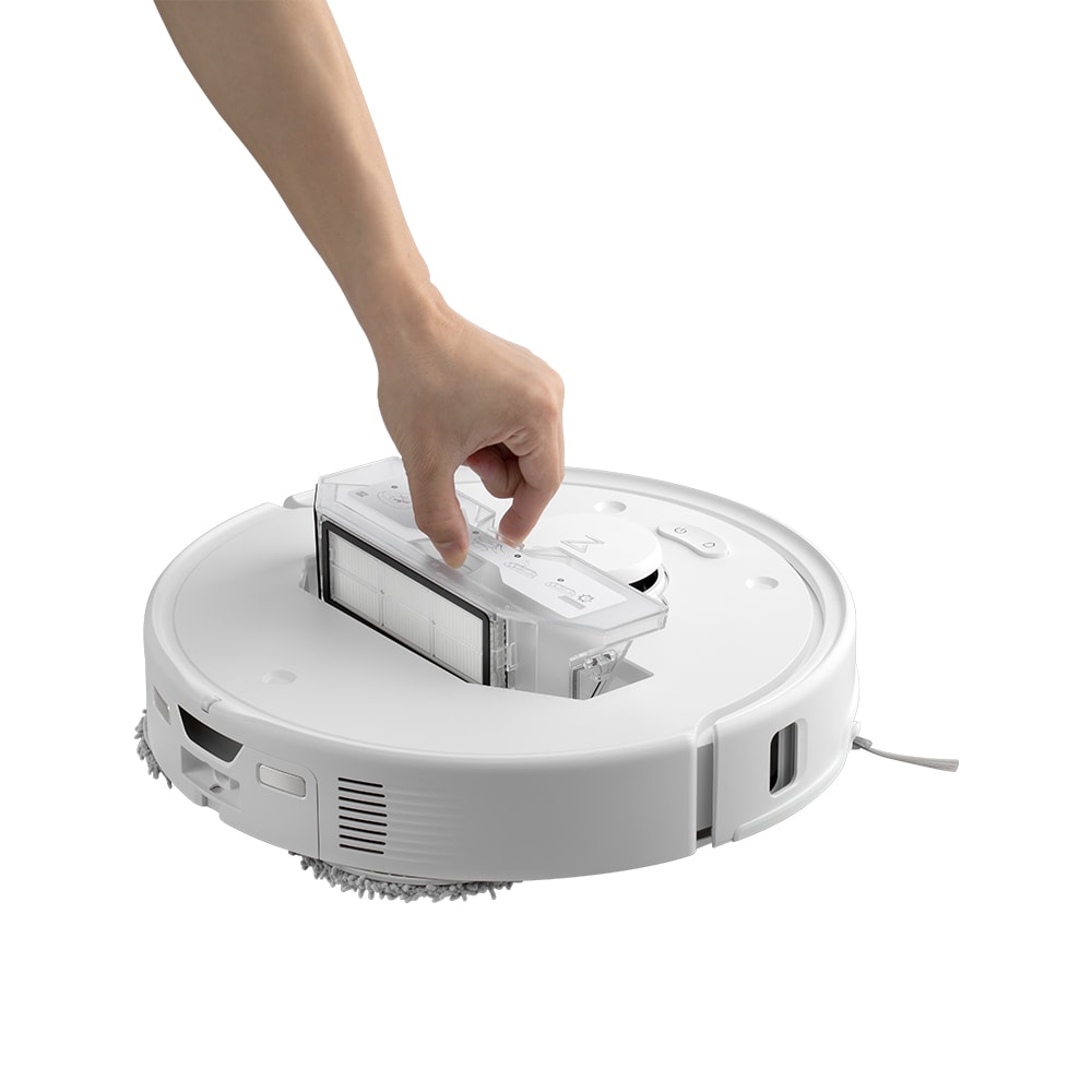 Aspirator robot ROBOROCK Qrevo Curv 5A1 QREVOCURV5A1, 0.33l, 14.4V, autonomie max 180 min, Navigare Lidar, functie mop, alb-gri