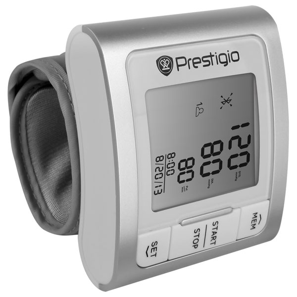 Tensiometru PRESTIGIO Smart Blood Pressure PHCBPM, Bluetooth, 60 memorii, argintiu