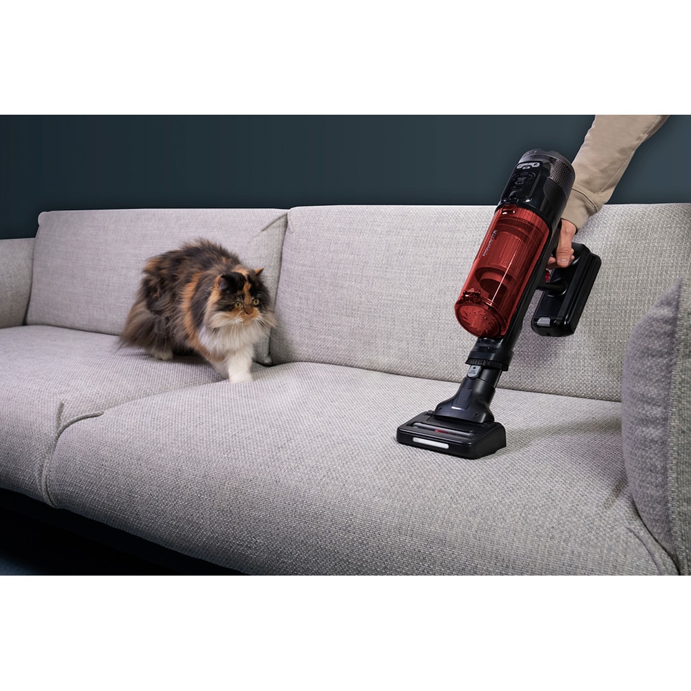 Aspirator vertical ROWENTA X-Force 13.6 RH9A73WO, 0.65l, 25.9V, autonomie max 60 min, rosu-negru