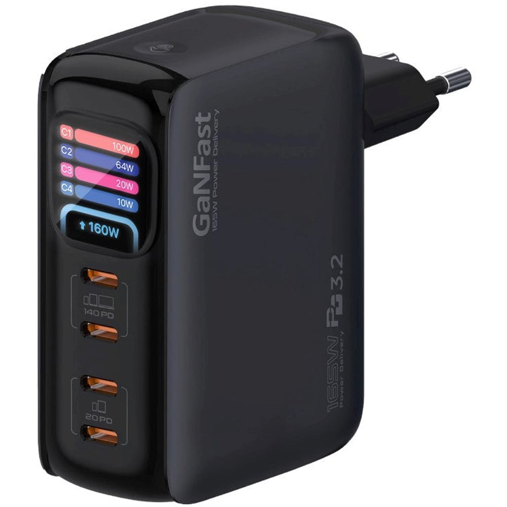 Incarcator retea PROMATE Prime-165, 4x USB-C, negru