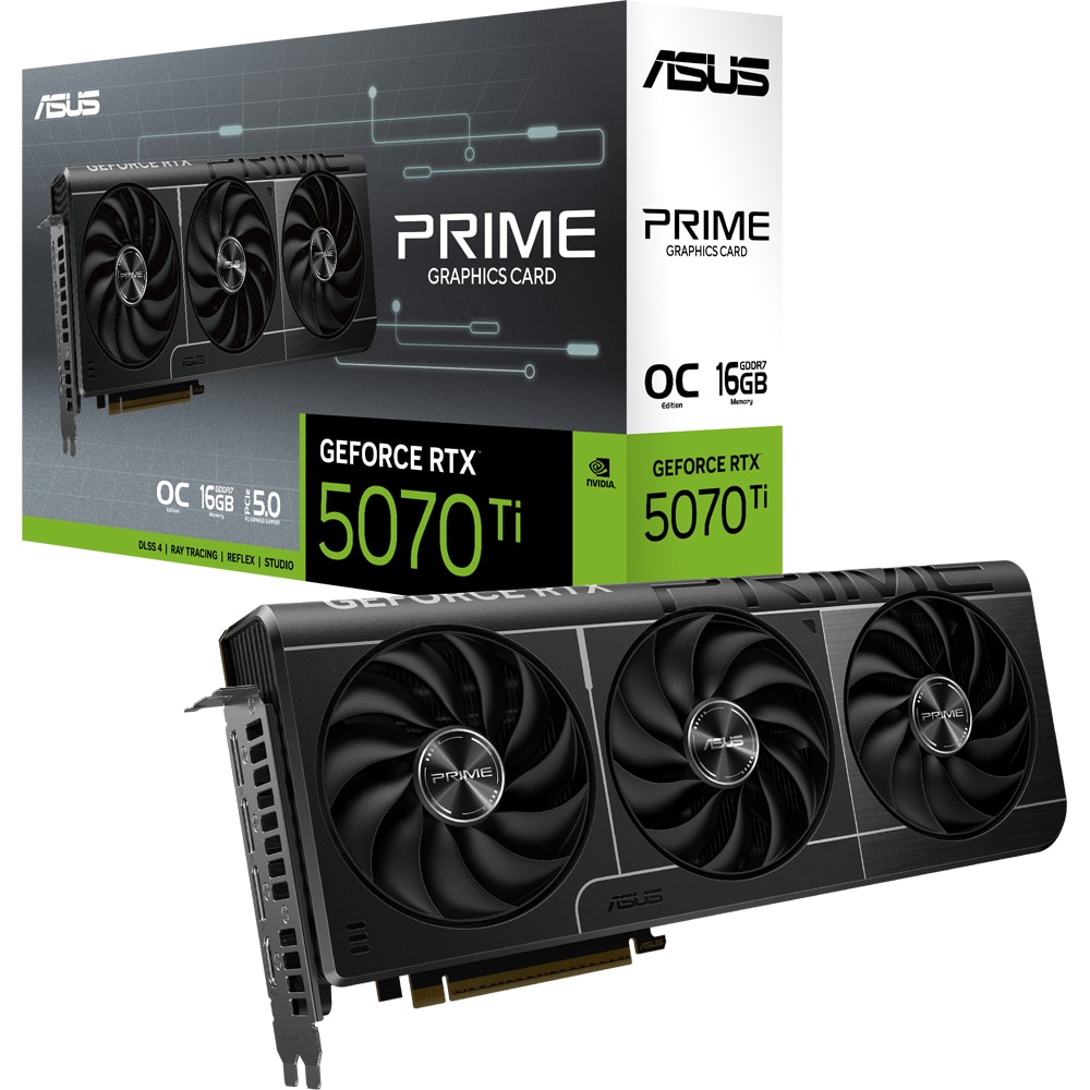 Placa video ASUS PRIME GeForce RTX 5070 Ti OC Edition, 16GB GDDR7, 256bit, DLSS 4, PRIME-RTX5070TI-O16G