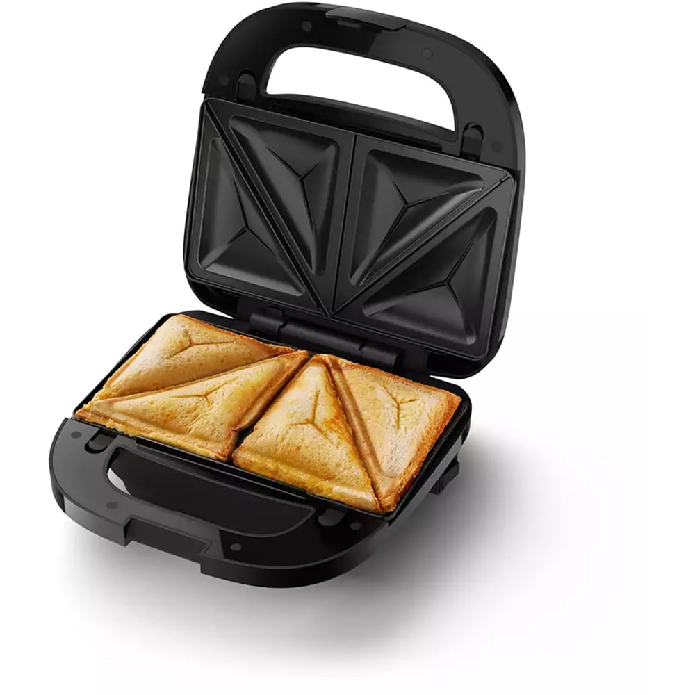 Sandwich maker PHILIPS Seria 3000 HD2350/80, 750W, 3 placi detasabile, negru-argintiu