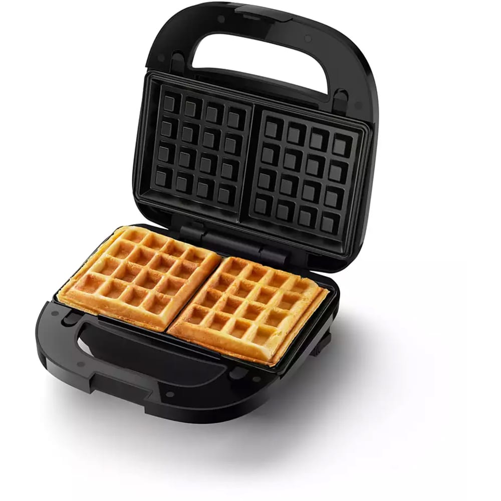 Sandwich maker PHILIPS Seria 3000 HD2350/80, 750W, 3 placi detasabile, negru-argintiu