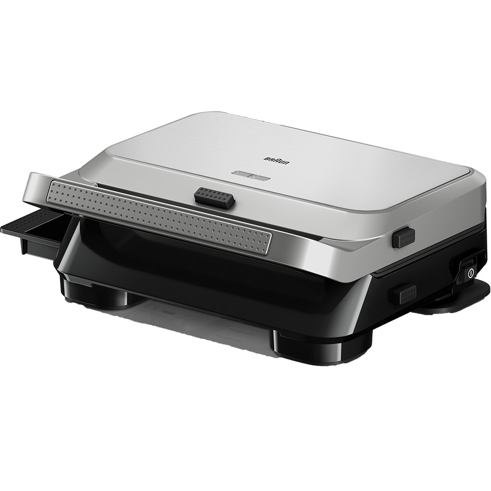 Sandwich maker BRAUN SnackMaker 5 SM5038, 800W, 3 placi detasabile, argintiu-negru