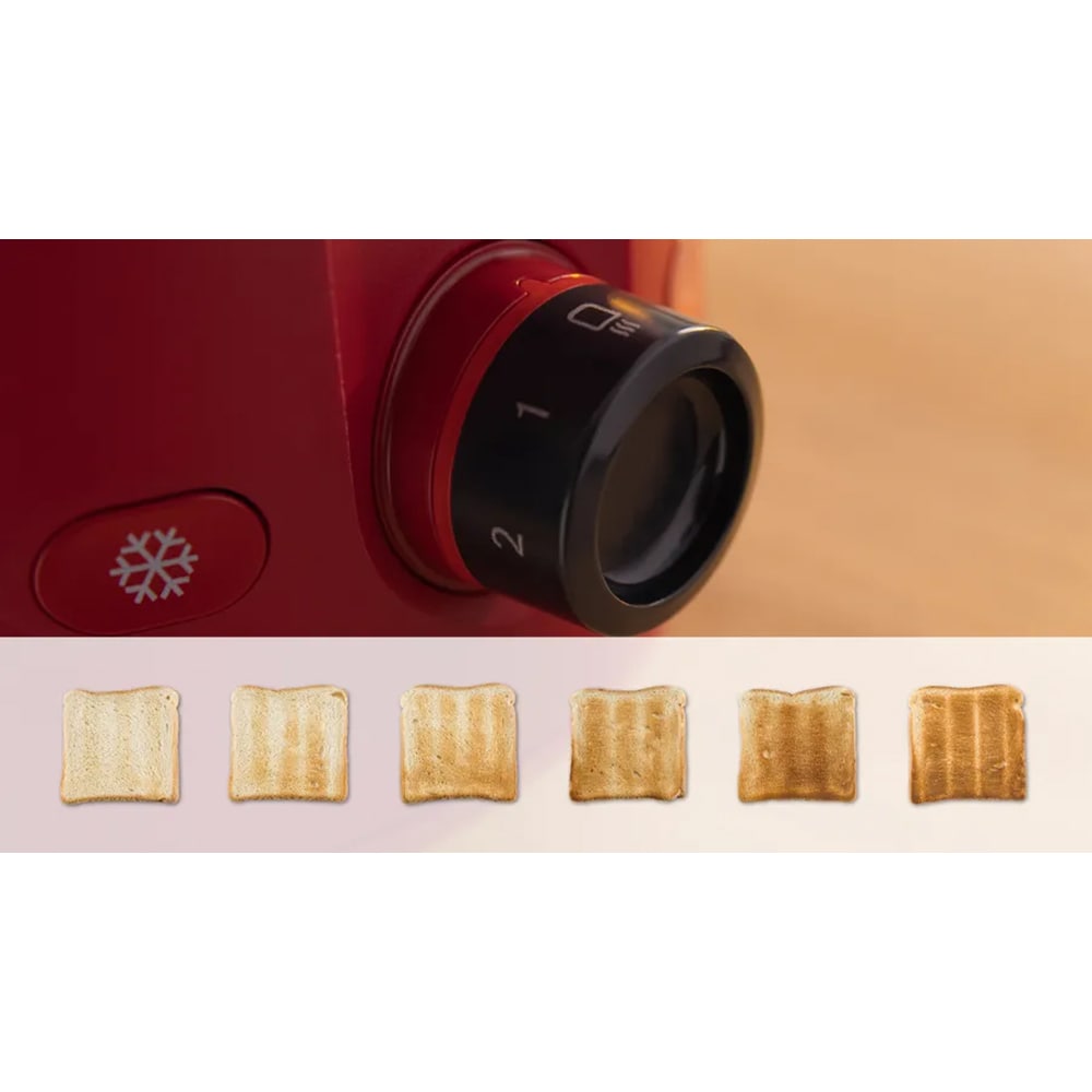 Prajitor de paine BOSCH MyMoment TAT2M124, 2 felii, 950W, rosu-gri inchis