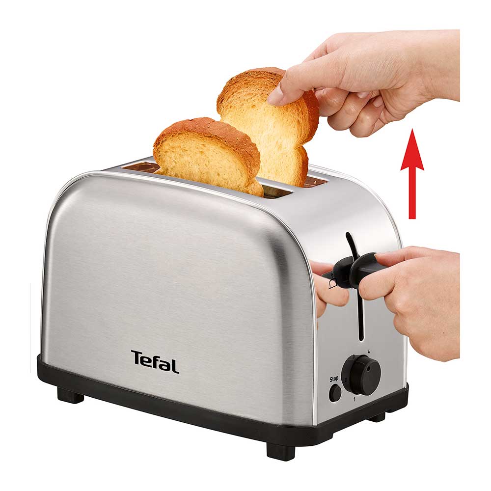 Prajitor de paine TEFAL Ultra Mini TT330D30, 2 felii, 700W, argintiu-negru 