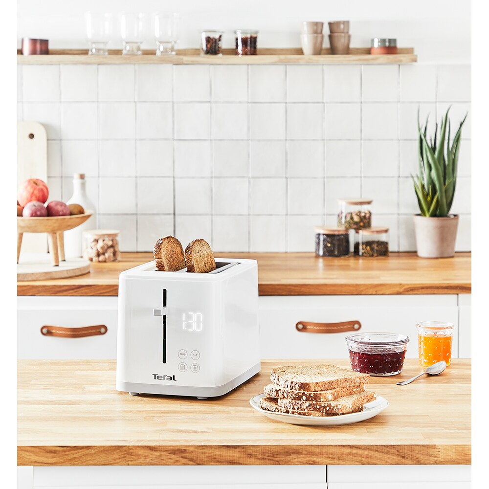 Prajitor de paine TEFAL Sense TT693110, 2 felii, 850W, alb-argintiu