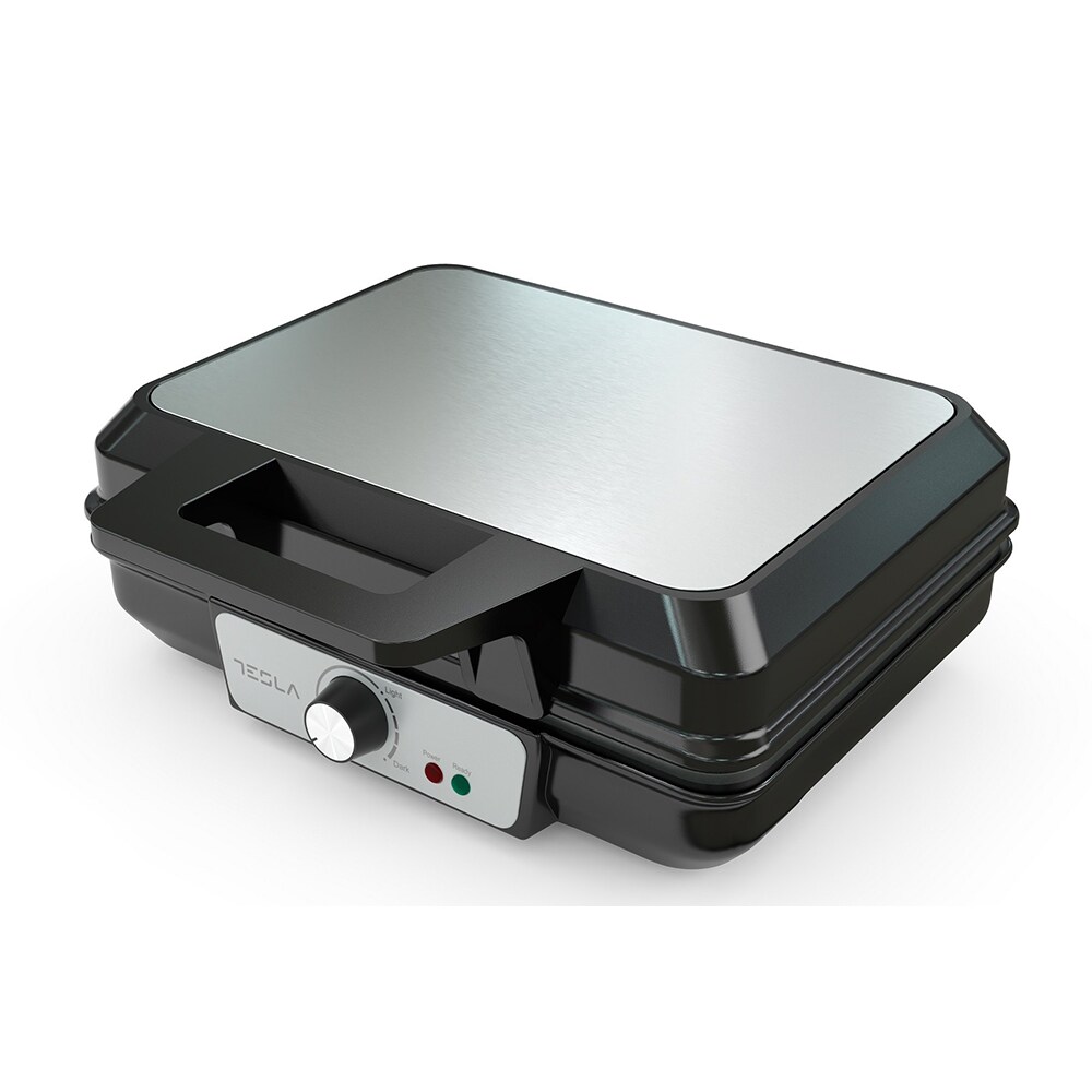 Aparat de facut waffe TESLA WM200BX, 1000W, argintiu-negru