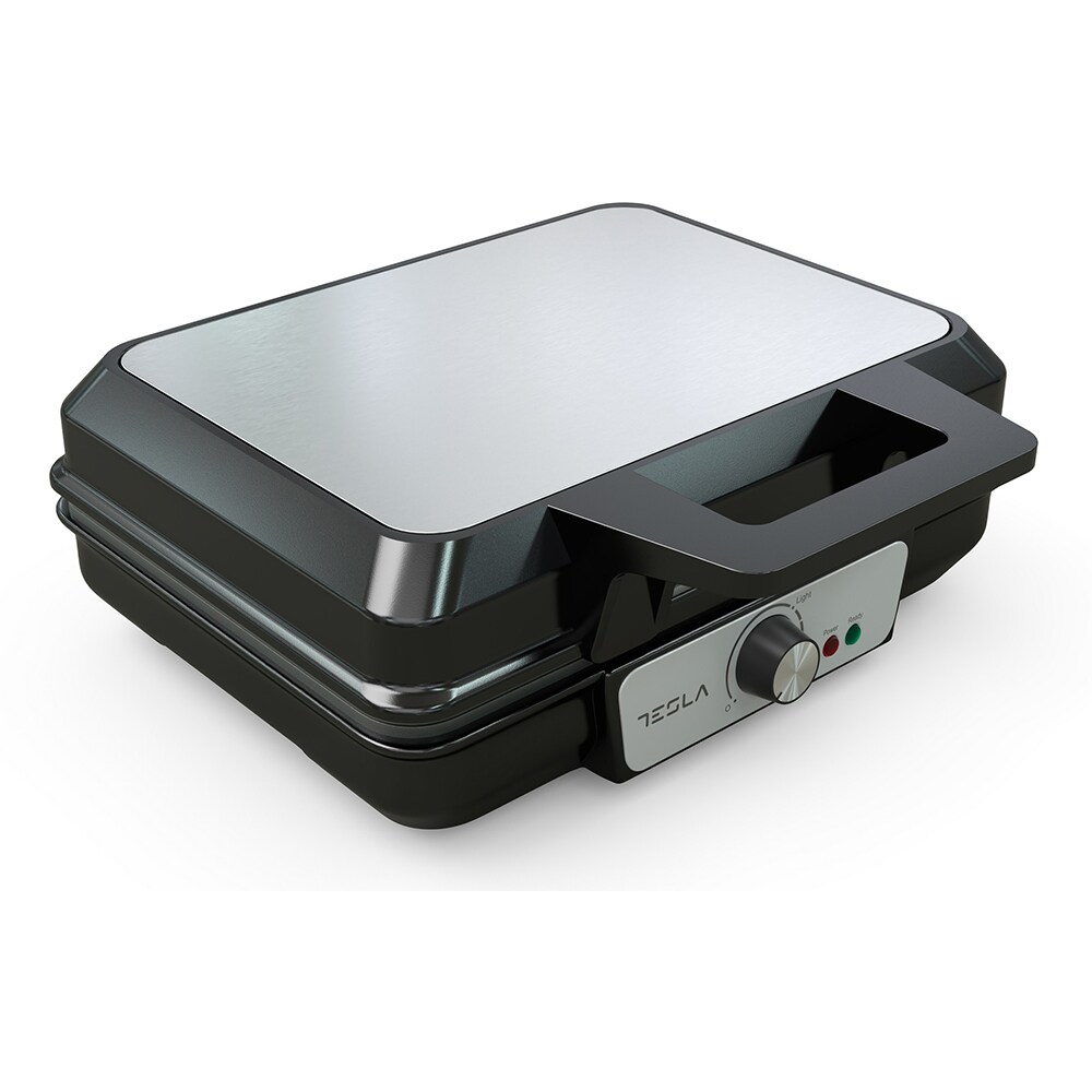 Aparat de facut waffe TESLA WM200BX, 1000W, argintiu-negru