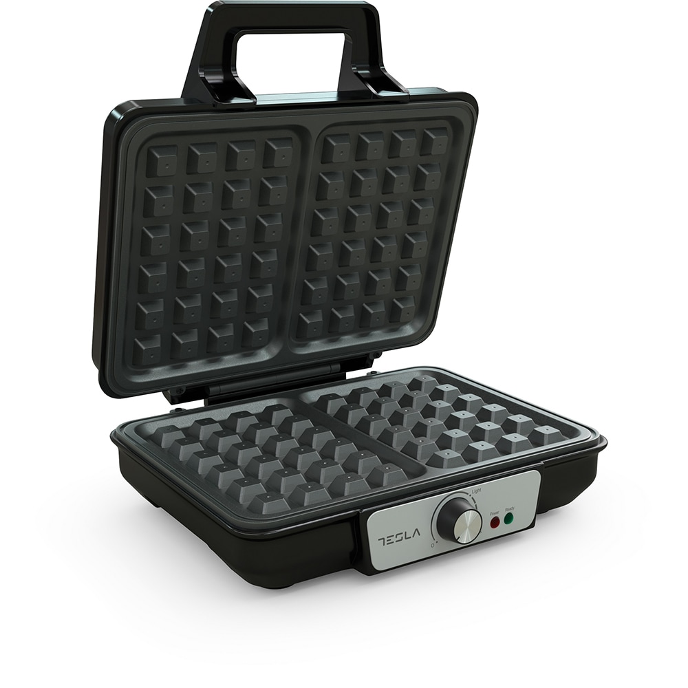 Aparat de facut waffe TESLA WM200BX, 1000W, argintiu-negru