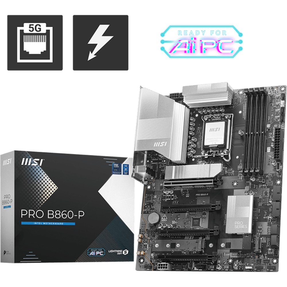 Placa de baza MSI PRO B860-P, Socket 1851, ATX