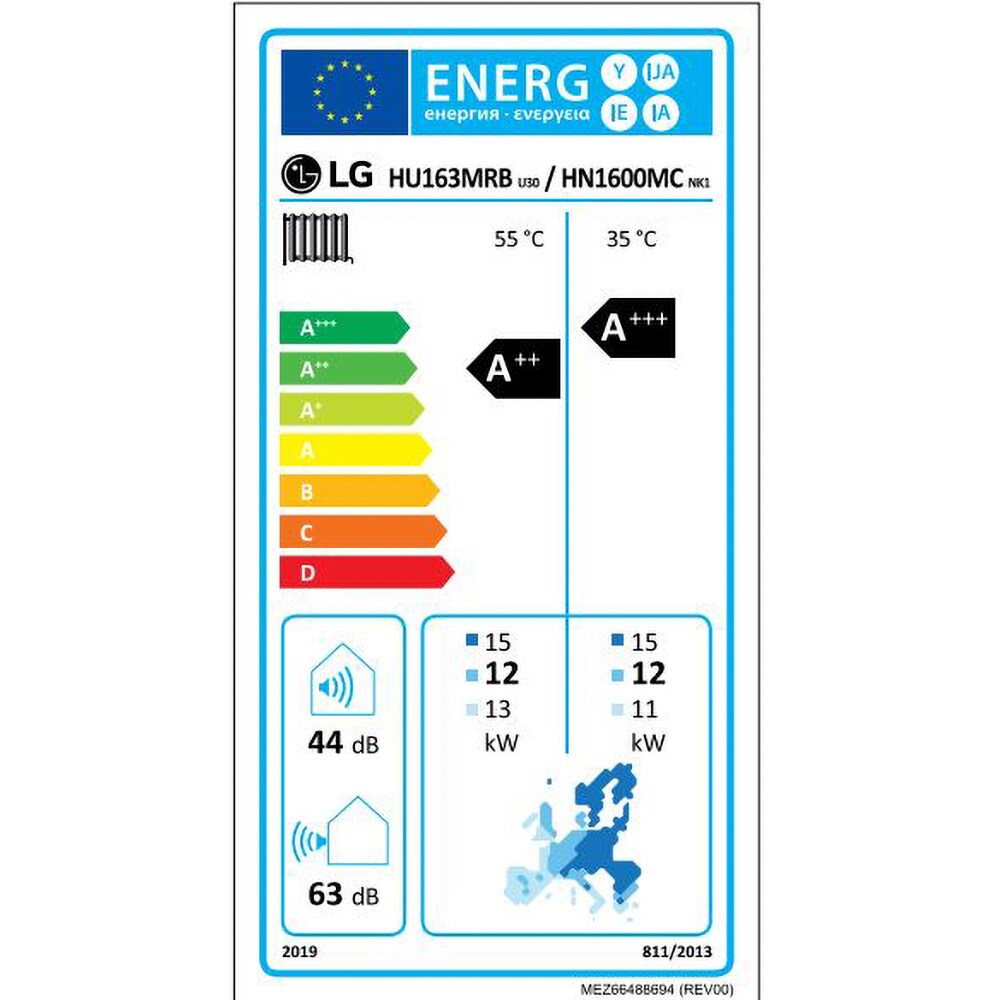 Pompa de caldura aer-apa LG Hydrosplit, 16 kW, Wi-Fi, R32, boiler ACM incorporat, monofazat