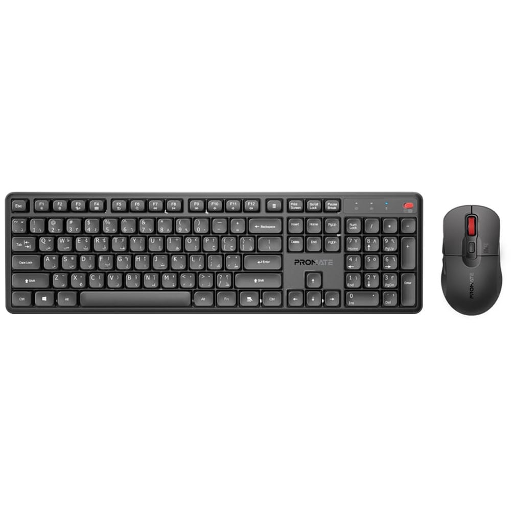Kit tastatura si mouse Wireless PROMATE ProCombo-15, USB, negru