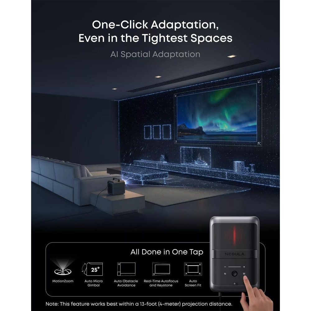 Videoproiector ANKER Nebula X1, 4K UHD 3840 x 2160p, 3500 lumeni, Wi-Fi, gri