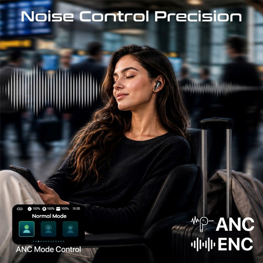 Casti PROMATE Arix, True wireless, Bluetooth, In-ear, Microfon, Noise Cancelling, negru