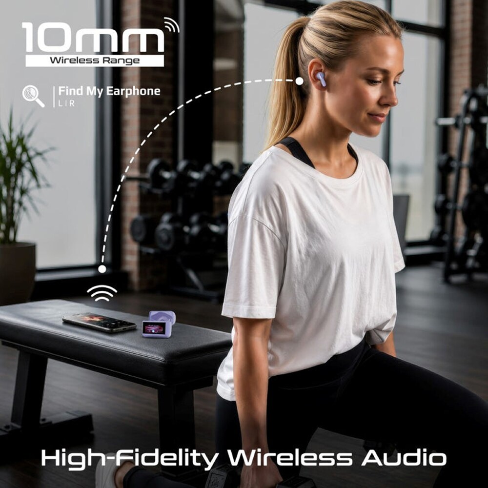 Casti PROMATE Arix, True wireless, Bluetooth, In-ear, Microfon, Noise Cancelling, violet