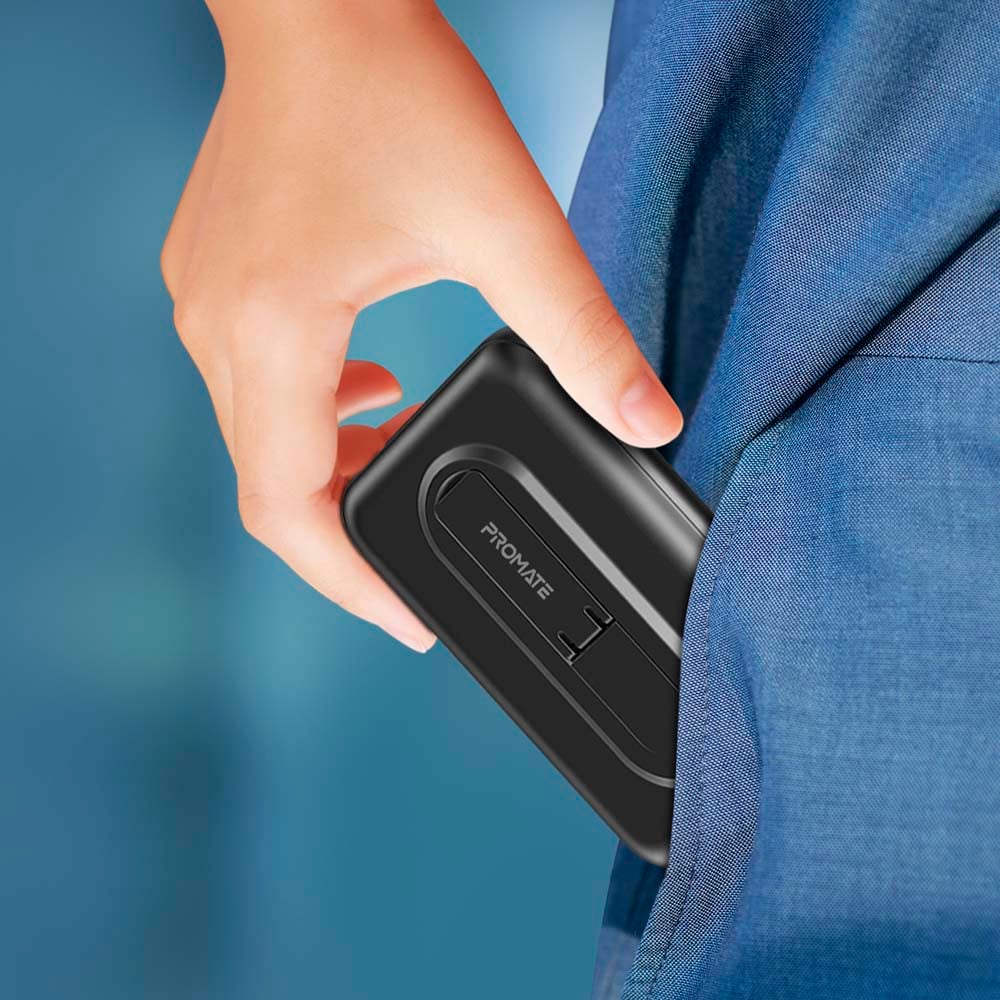 Baterie externa wireless PROMATE PowerMag-10Pro, 10000mAh, Incarcare Wireless QI 15W, 1x USB-C Power Delivery (PD) 20W, 1x USB-A Quick charge 3.0 18W, negru