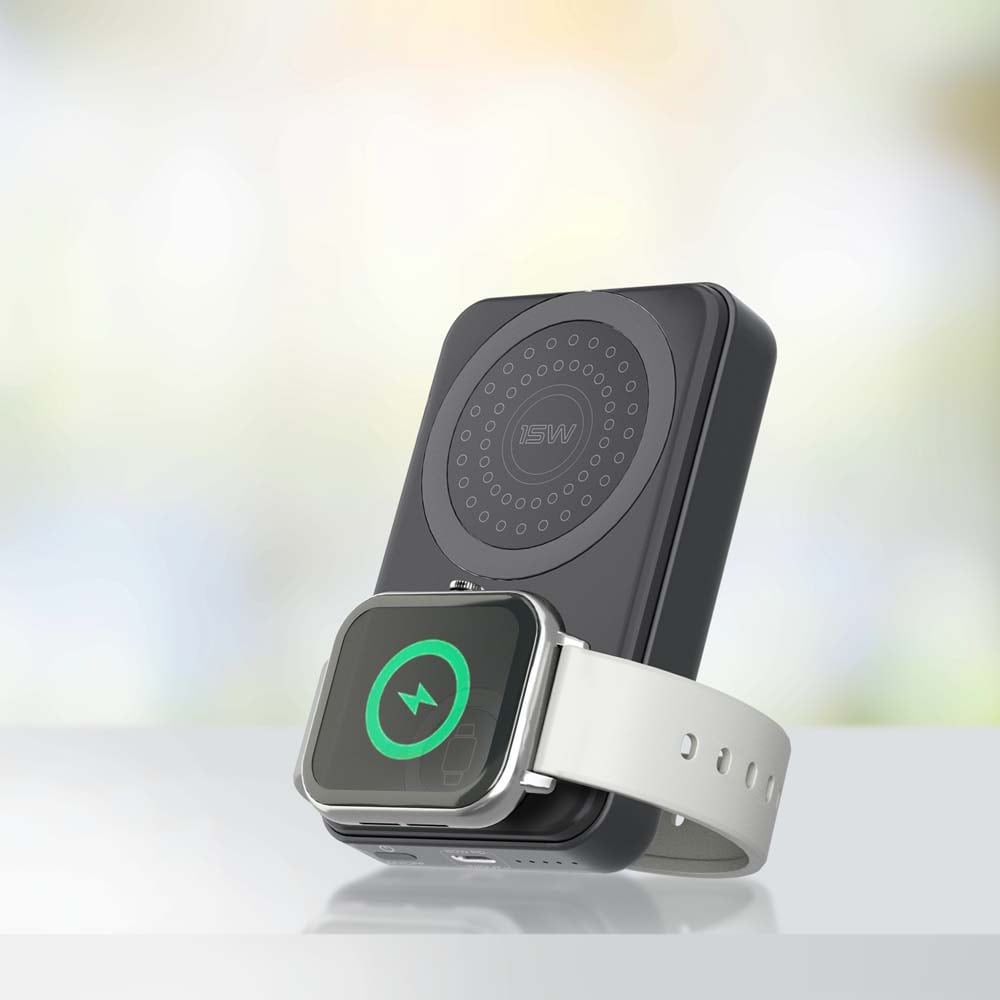 Baterie externa wireless PROMATE PowerMag-Trio, 10000mAh, 1xUSB-C 20W Power Delivery, negru