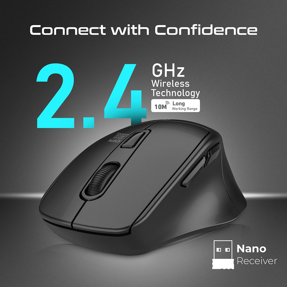 Mouse Wireless PROMATE Samit, 2200 dpi, negru