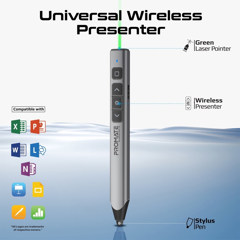 Presenter Wireless cu Stylus PROMATE ProPointer-S, gri