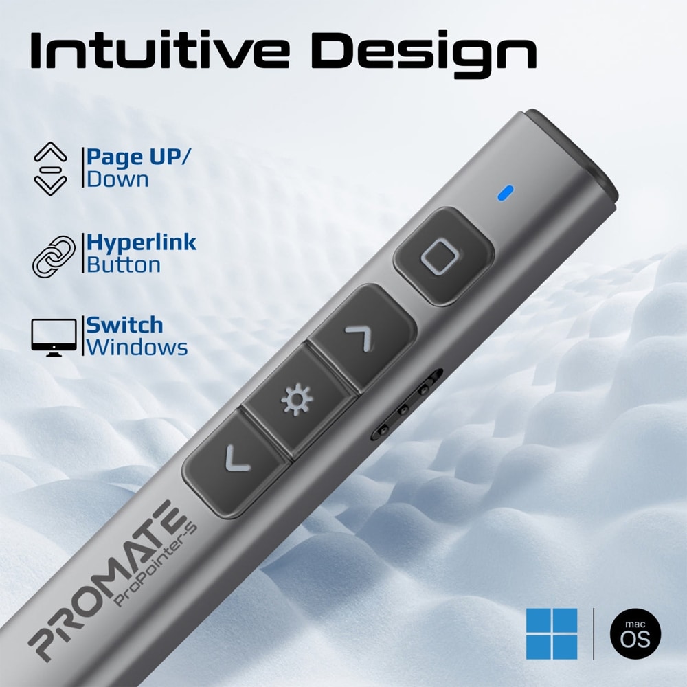 Presenter Wireless cu Stylus PROMATE ProPointer-S, gri