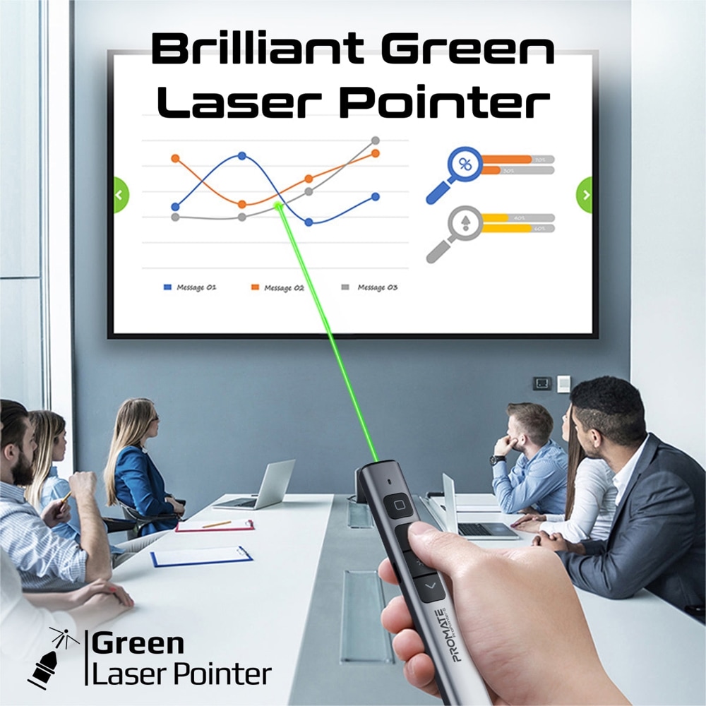 Presenter Wireless cu Stylus PROMATE ProPointer-S, gri
