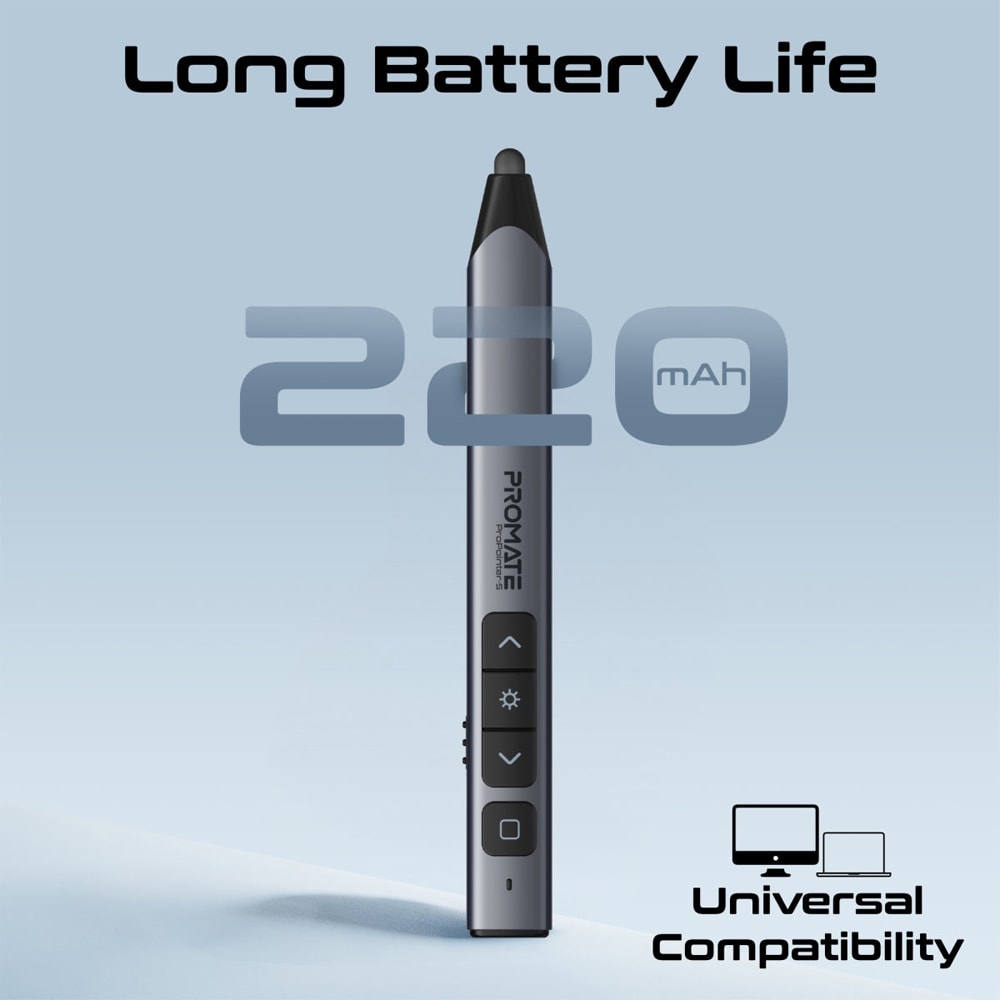 Presenter Wireless cu Stylus PROMATE ProPointer-S, gri