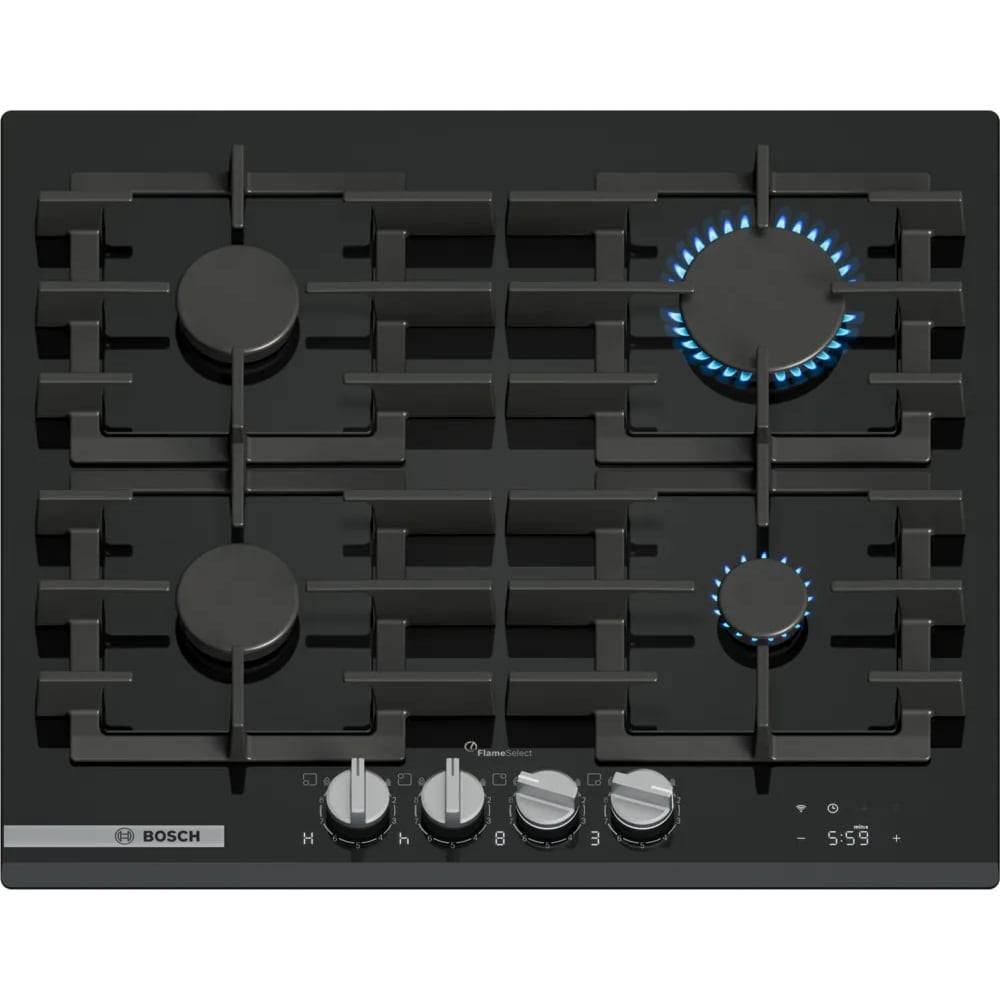 Plita incorporabila BOSCH PRP6A6H40, Gaz, 4 arzatoare, negru