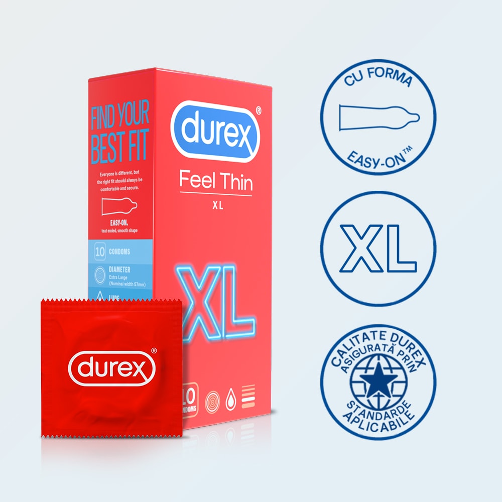 Prezervative DUREX Feel Thin XXL, 10 buc