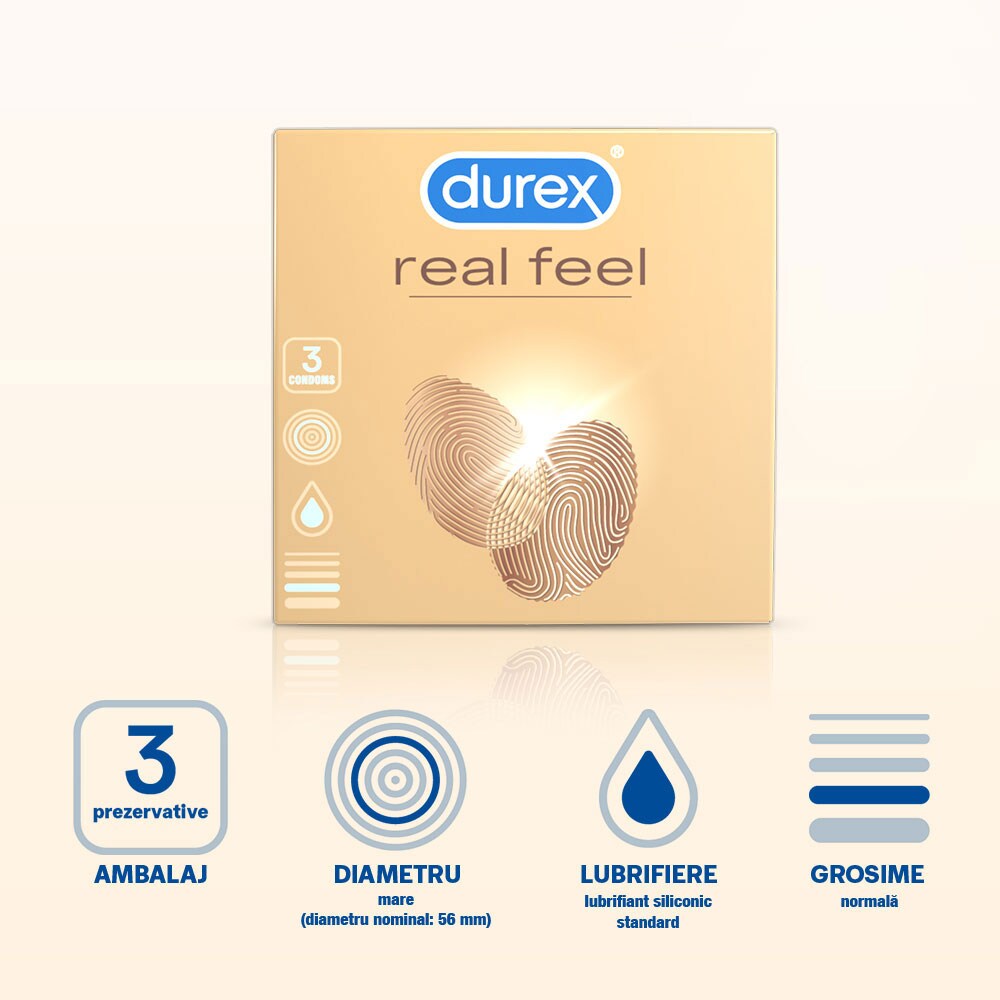 Prezervative DUREX Real Feel, 3buc