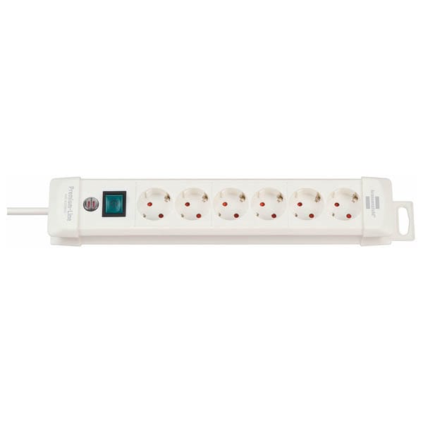 Prelungitor BRENNENSTUHL 154786 Premium-Line, 6 prize Schuko, 3m, intrerupator, alb
