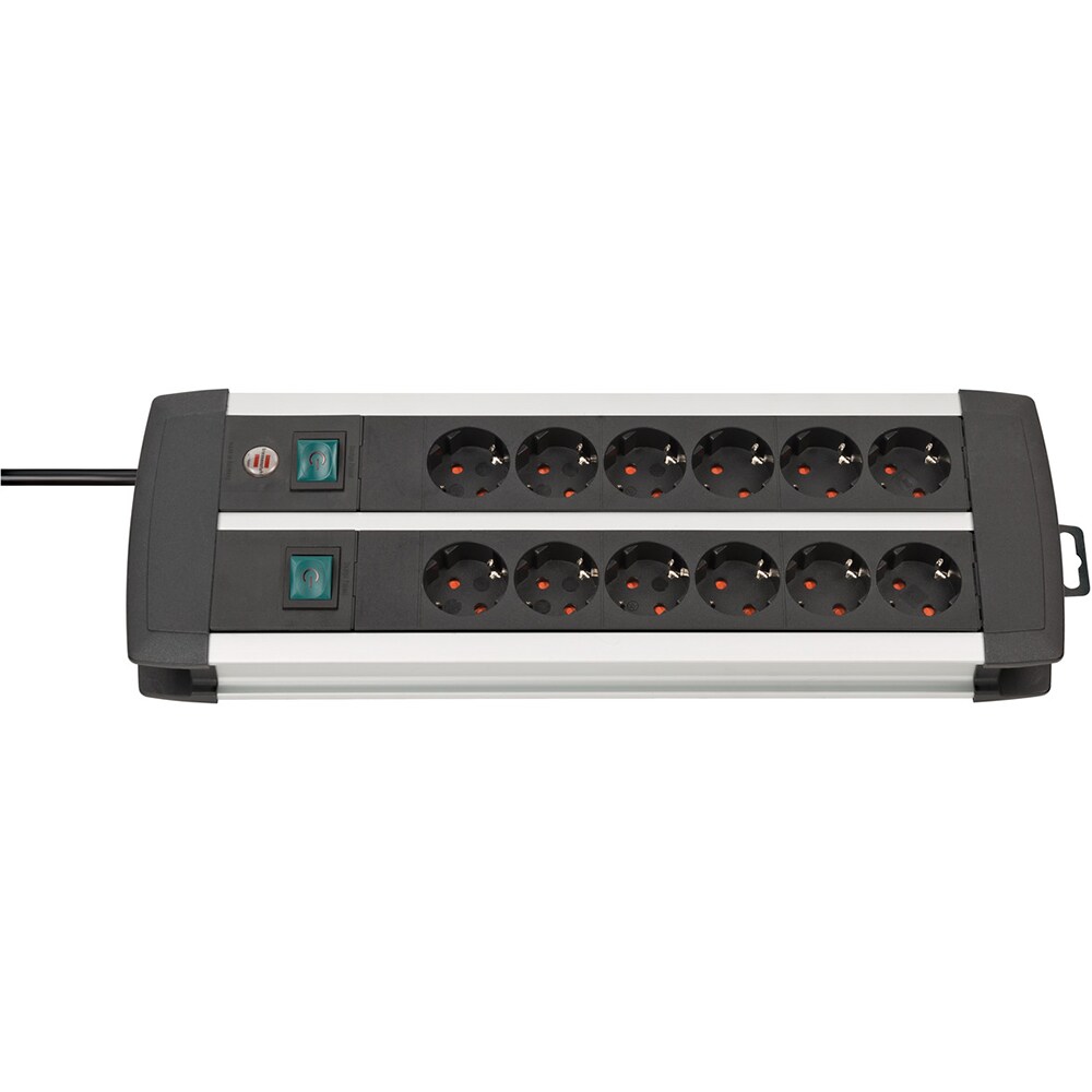 Prelungitor BRENNENSTUHL Premium Alu-Line 212597, 12 prize, 3m, negru