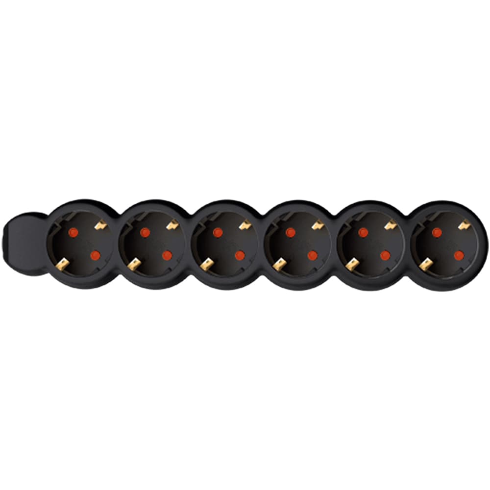 Prelungitor cu protectie HOME NV 6, 6 prize, 1.5m, Negru