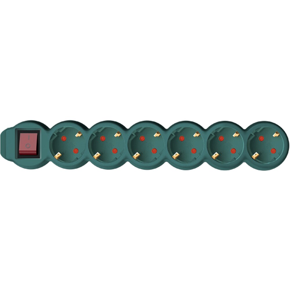 Prelungitor cu protectie HOME NV 6K-3, 6 prize, 3m, Verde