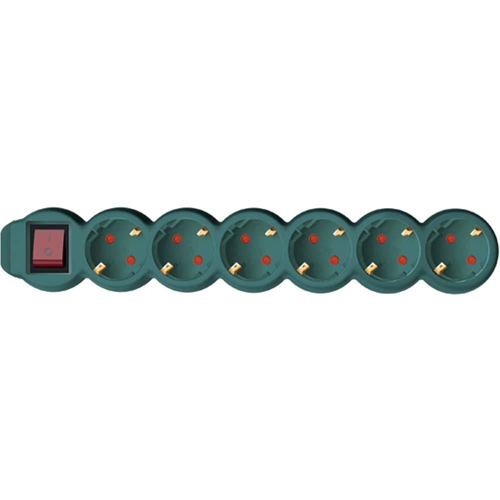 Prelungitor cu protectie HOME NV 6K-5, 6 prize, 5m, Verde